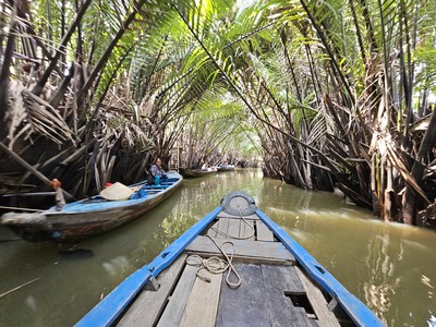 Cruising down the Mekong river	